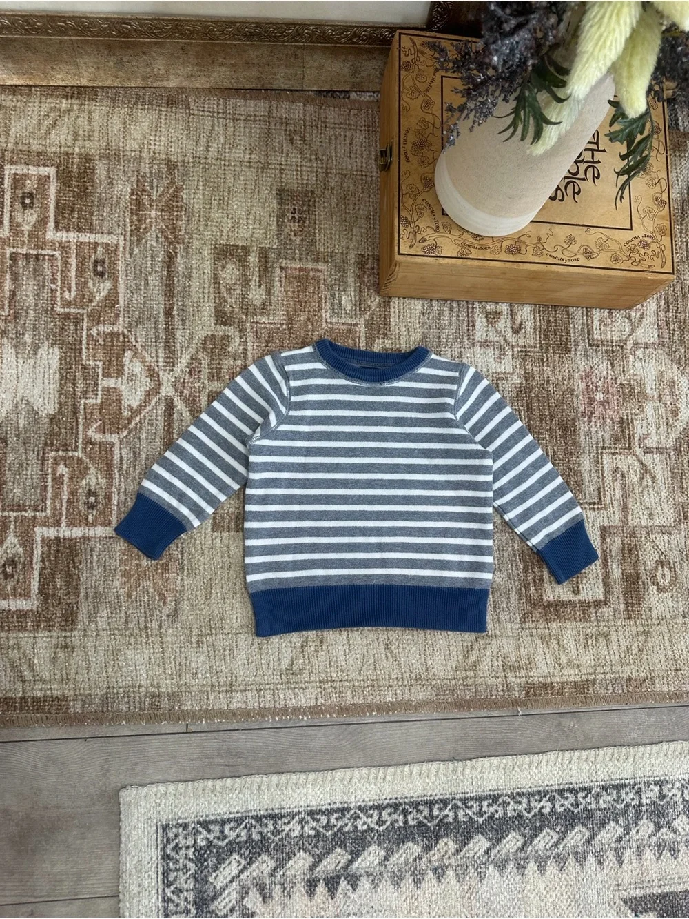 Baby Gap Toddler Boy Knit Sweater 12-18 Months Striped Crewneck Cotton